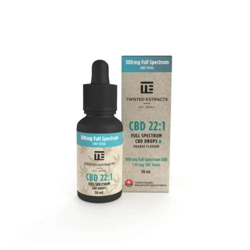 22:1 Tincture Drops | CBD | Orange | 300mg CBD & <14mg THC | Twisted Extracts