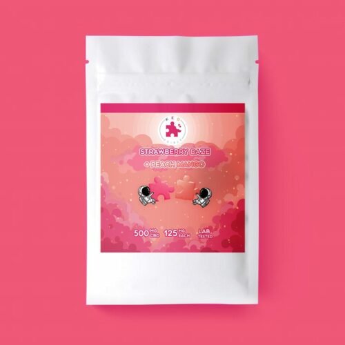 Strawberry Daze & Peach Mango Puzzle CBD Gummies | 500mg | Keo Edibles